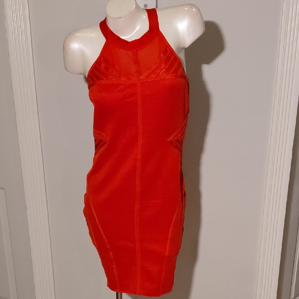 Elegant Red Halter Dress